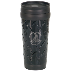 14 OZ BLACK DIAMOND PLATE TRAVEL MUG