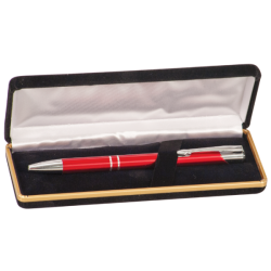 GLOSS RED BALLPOINT PEN & VELVET CASE