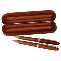 ROSEWOOD PEN, PENCIL & CASE SET