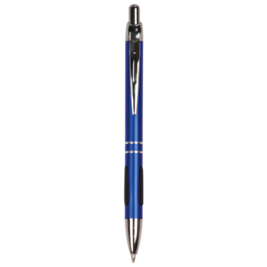 GLOSS BLUE BALLPOINT PEN WITH GRIPPER