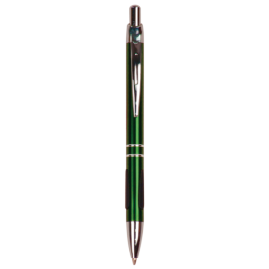 GLOSS GREEN BALLPOINT PEN WITH GRIPPER