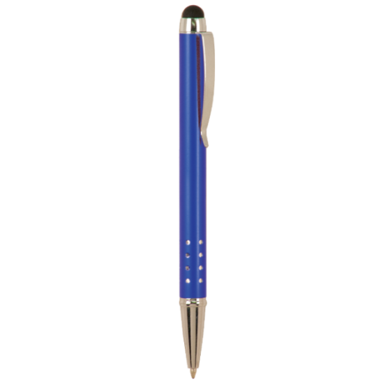 GLOSS BLUE BALLPOINT PENS WITH STYLUS