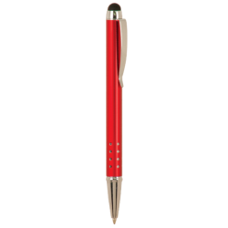 GLOSS RED BALLPOINT PENS WITH STYLUS