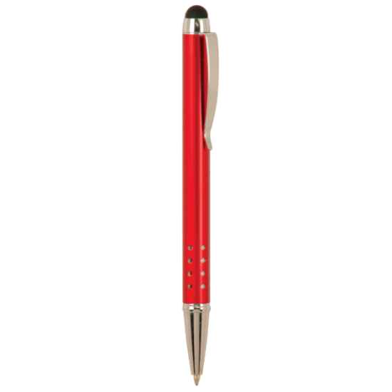 GLOSS RED BALLPOINT PENS WITH STYLUS