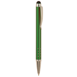 GLOSS GREEN BALLPOINT PENS WITH STYLUS