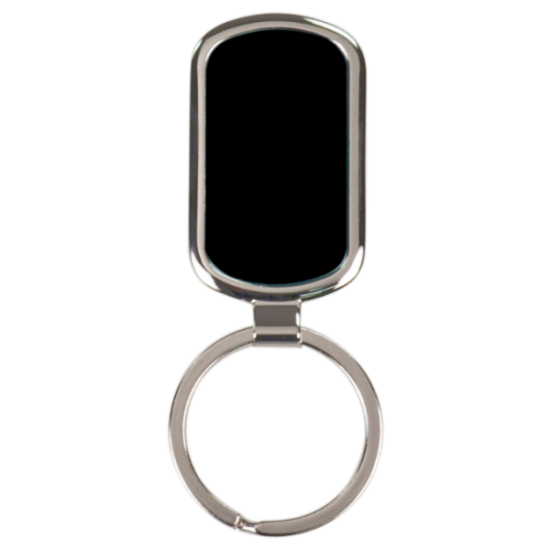 Black Rectangle Metal Keychain