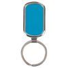 BLUE RECTANGLE LASERABLE METAL KEYCHAIN