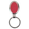 RED OVAL LASERABLE METAL KEYCHAIN