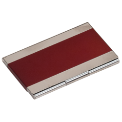RED/SILVER BUSINESS CARD HOLDER