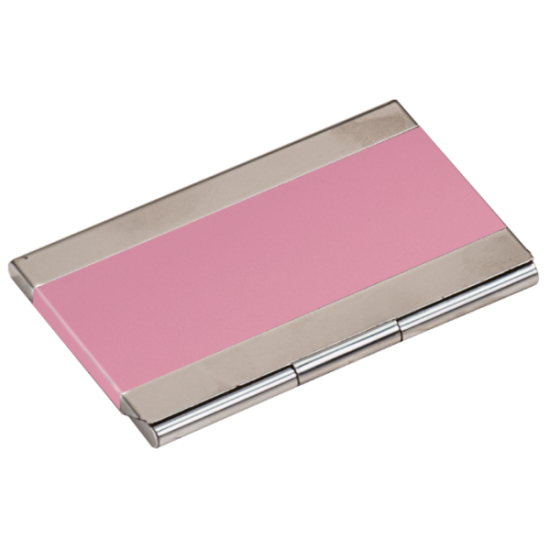 PINK/SILVER BUSINESS CARD HOLDER