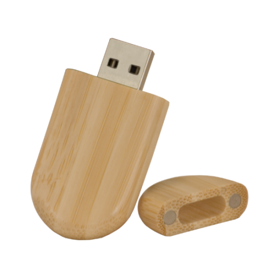 4GB ROUNDED BAMBOO FLASH DRIVE