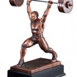 Resin Sculpture Weight Lifter Trophy