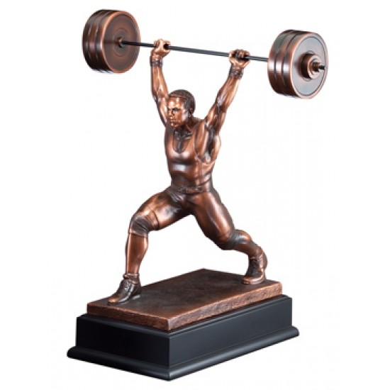Resin Sculpture Weight Lifter Trophy