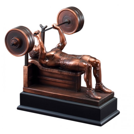 Resin Sculpture Male Bench Press Trophy