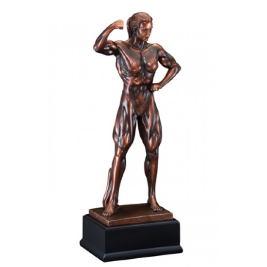 Resin Sculpture Female Body Builder Trophy