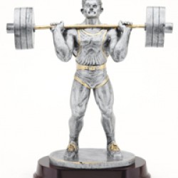 Resin Sculpture Weight Lifter Trophy