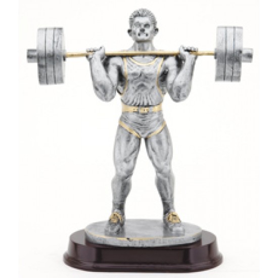 Resin Sculpture Weight Lifter Trophy