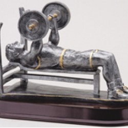 Resin Sculpture Male Weight Lifter Bench Trophy