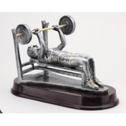 Resin Sculpture Female Weight Lifter Bench Trophy