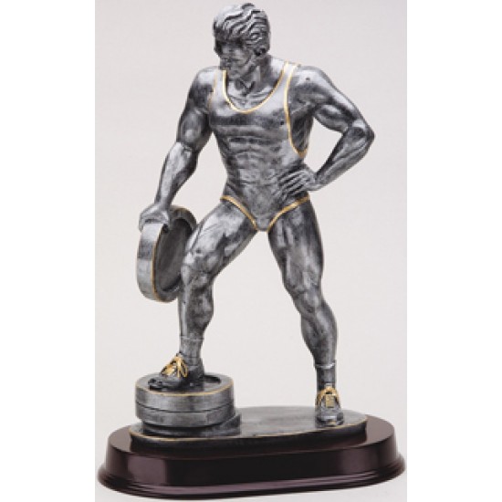 Resin Sculpture Weight Lifter Trophy