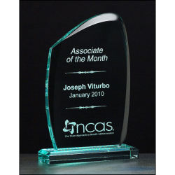 Tidal Series 3/4" thick polished acrylic award on acrylic base