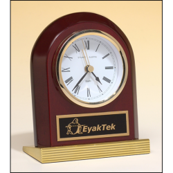 Rosewood piano-finish clock with gold metal base