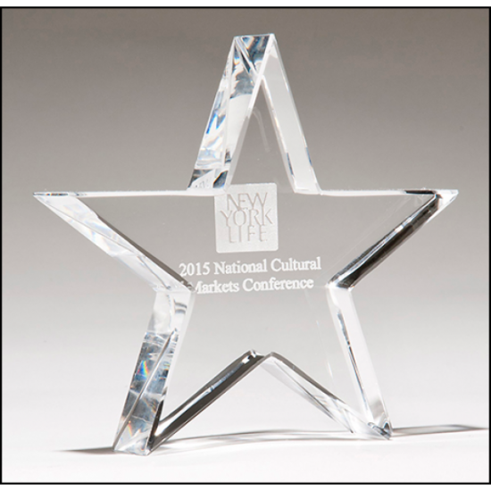 Crystal star paperweight