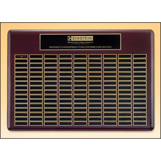 Roster Series perpetual plaque with rosewood piano-finish