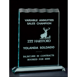 Tidal Series 3/4" thick polished acrylic award on acrylic base