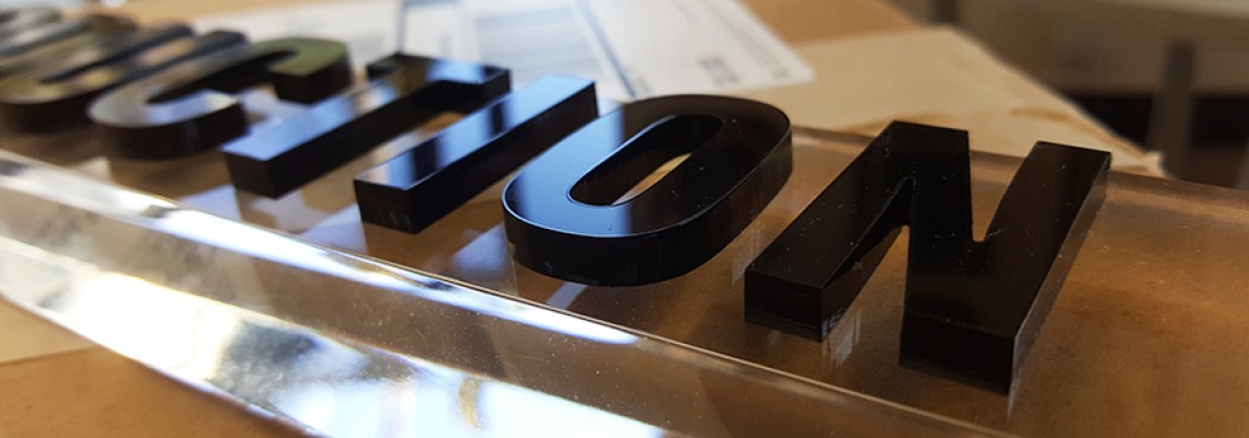 Glass effect Acrylic sign Glass effect Acrylic sign