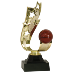 Offset Ribbon Basketball Trophy