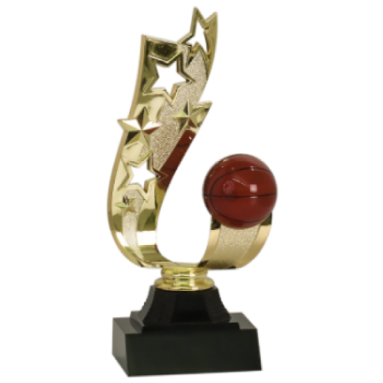 Offset Ribbon Basketball Trophy