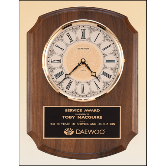 American walnut vertical wall clock