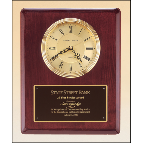 Rosewood stained piano finish vertical wall clock