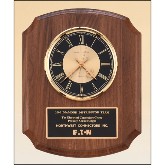 American walnut vertical wall clock