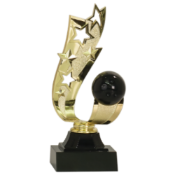 Offset Ribbon Bowling Trophy