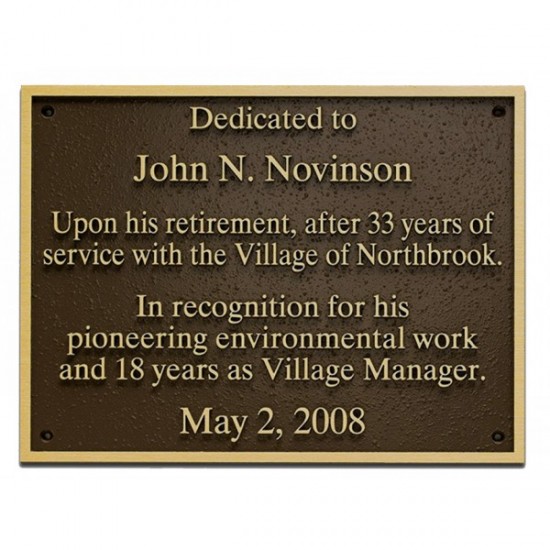 Outdoor Z-Bronze Plaque - Raise Letters