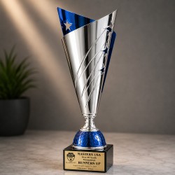 Silver And Blue 3 Star Cup