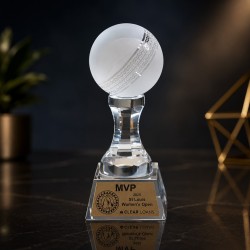 Optical Crystal Cricketball Trophy