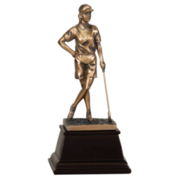 Female Golfer Bronze Golf Resin