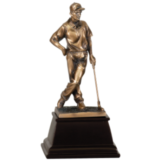 Male Golfer Bronze Golf Resin