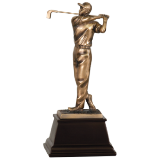 Male Golfer Bronze Golf Resin