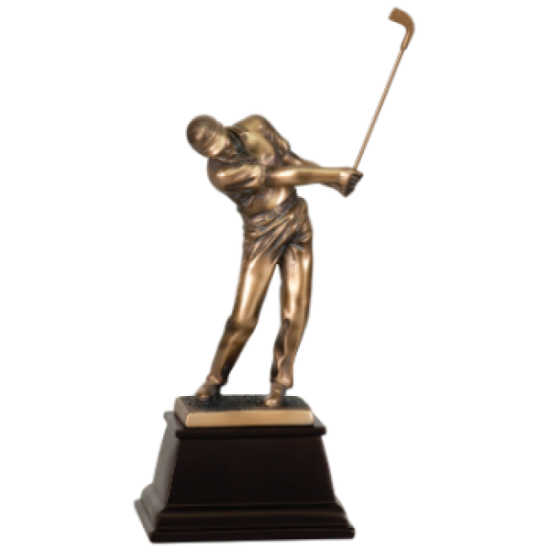 Male Golfer Bronze Golf Resin