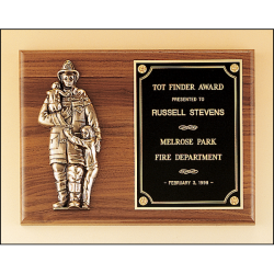 Firematic award with antique bronze finish casting.