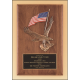 Solid American walnut Airflyte plaque with a large eagle and American flag casting