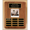 Solid American walnut perpetual plaque with photograph holder